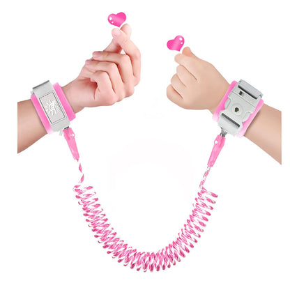 Toddler Harness Walking Leash- Child Anti Lost Wrist Link - Child Safety Harness - Upgrade with Reflective(6.5ft) - for Boys and Girls,Not Easy to Open Without Key (Light Pink)