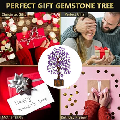 ANAYA AGATE 7 Chakra Healing Crystal Tree of Life Kit, Bracelet, Pendant, Necklace, Feng Shui Money Bonsai Tree, Positive Energy for Women, Mom, Sister and Housewarming Decoration