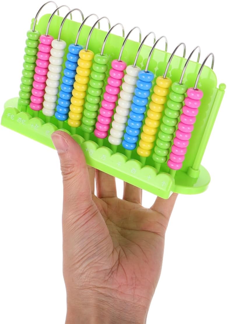 Toddmomy Kids 12 Rods Abacus for Math Learning Lightweight Portable Educational Bead Counting Tool Early Development Arithmetic Toy