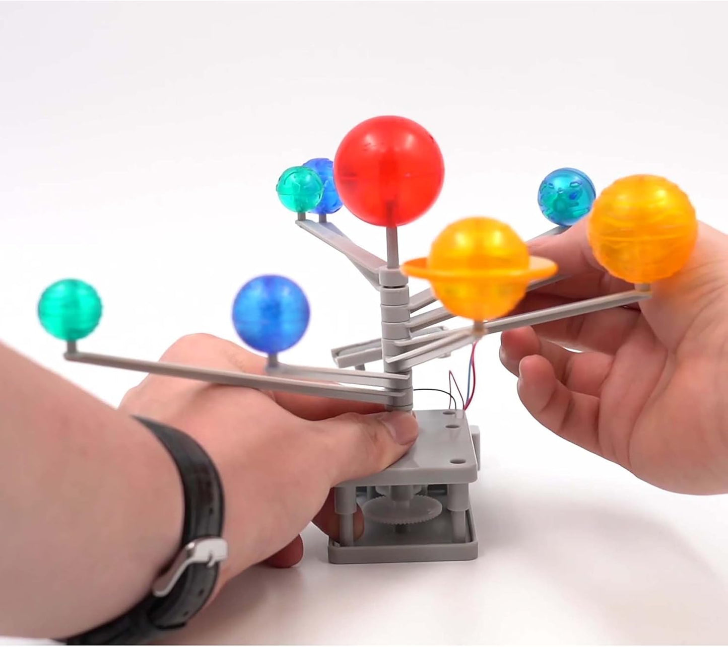 4M: Green Science: Solar System - DIY Motorized Rotating Planetarium Model, Solar & Battery Hybrid Power, STEM Building & Activity Set, Kids Ages 5+