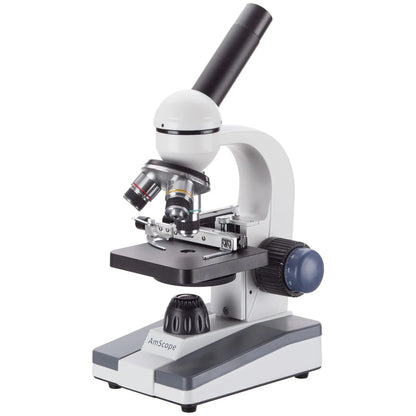 AmScope M150C / M150C-I 40X-1000X All-Metal Optical Glass Lenses Cordless LED Student Biological Compound Microscope