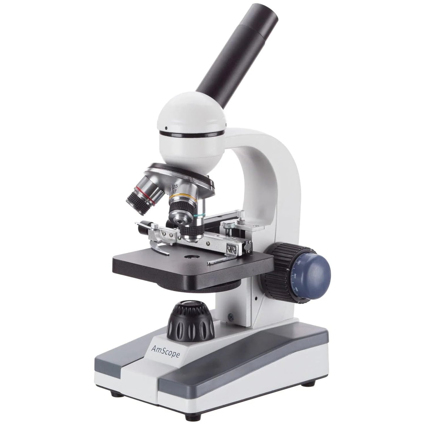 AmScope M150C / M150C-I 40X-1000X All-Metal Optical Glass Lenses Cordless LED Student Biological Compound Microscope