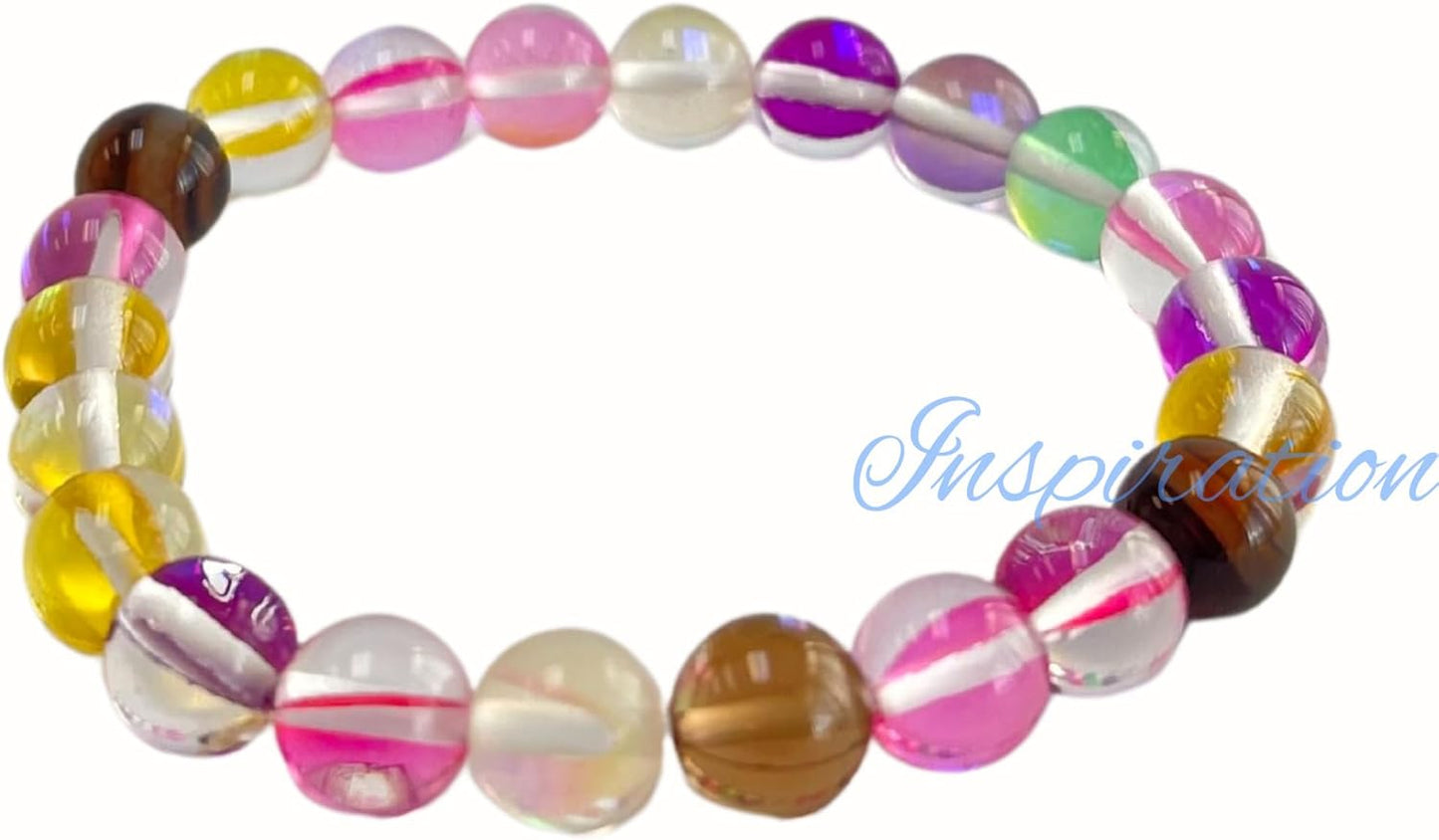 8mm Glass Beads Round Bulk for Bracelet, Glow in Dark Beads, DIY Jewelry Windchime Suncatcher Party Supplies, 300 pcs