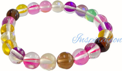 8mm Glass Beads Round Bulk for Bracelet, Glow in Dark Beads, DIY Jewelry Windchime Suncatcher Party Supplies, 300 pcs