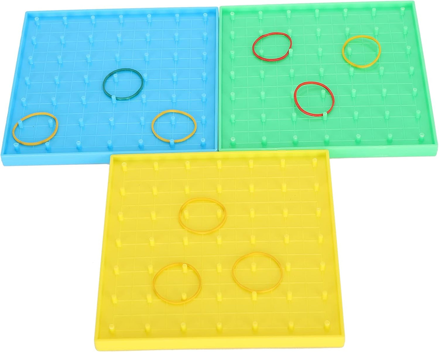 GLOGLOW Mathematical Manipulative Material Array Block Geo Board, Plastic Nail Board Toys for Kids with Rubber Bands, STEM Activity for Fine Motor Skills and Learning 5.3 X 5.3
