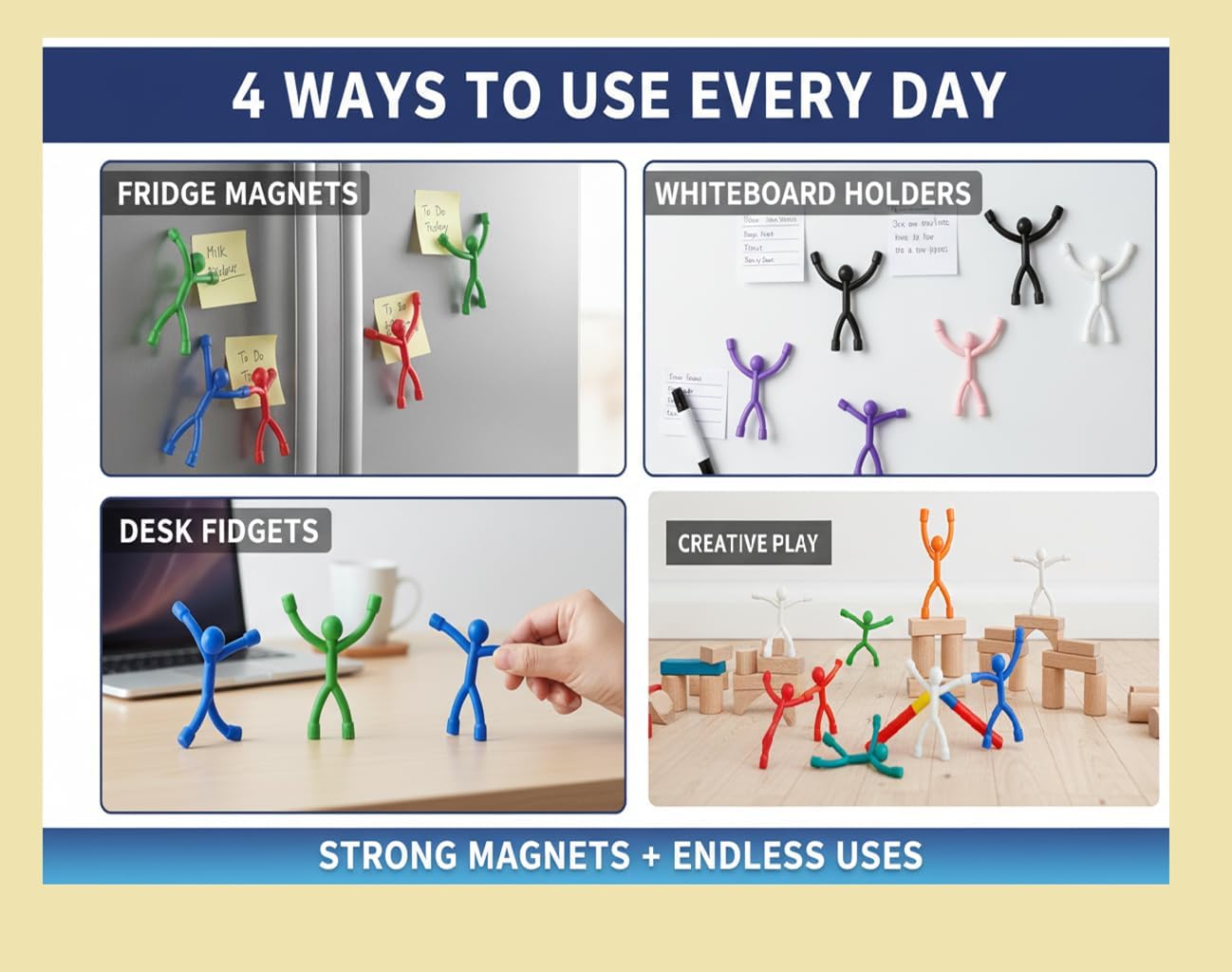 MAGMEN Magnetic Fidget Toys 10PC Opaque Set, STEM Magnetic Building Figures for Kids, Sensory Toys for ADHD Autism, Stocking Stuffers, Travel Toys, Desk Toys for Adults, Easter Basket Stuffers