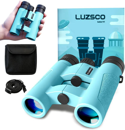 Binoculars for Kids 8-12, 10x25 Kids Binoculars for Nature Exploration, HD Childrens Binocular for Bird Watching, Hiking, Camping, Outdoor Adventure - Purple