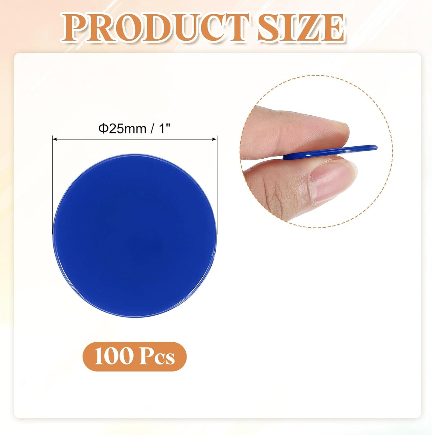 uxcell 100Pcs 1 Inch Poker Chips, Plastic Bingo Chips Learning Counters Counting Counters Disks Markers Opaque Game Tokens for Game Play Math Counting, Purple, Flat