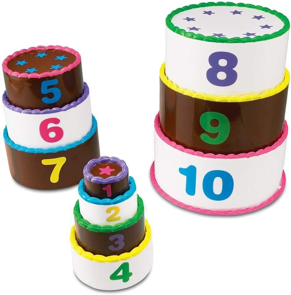 Learning Resources Stack and Count Layer Cake - 10 Pieces, Ages 18+ months Toddler Learning Toys, Early Stacking and Counting Skills for toddlers
