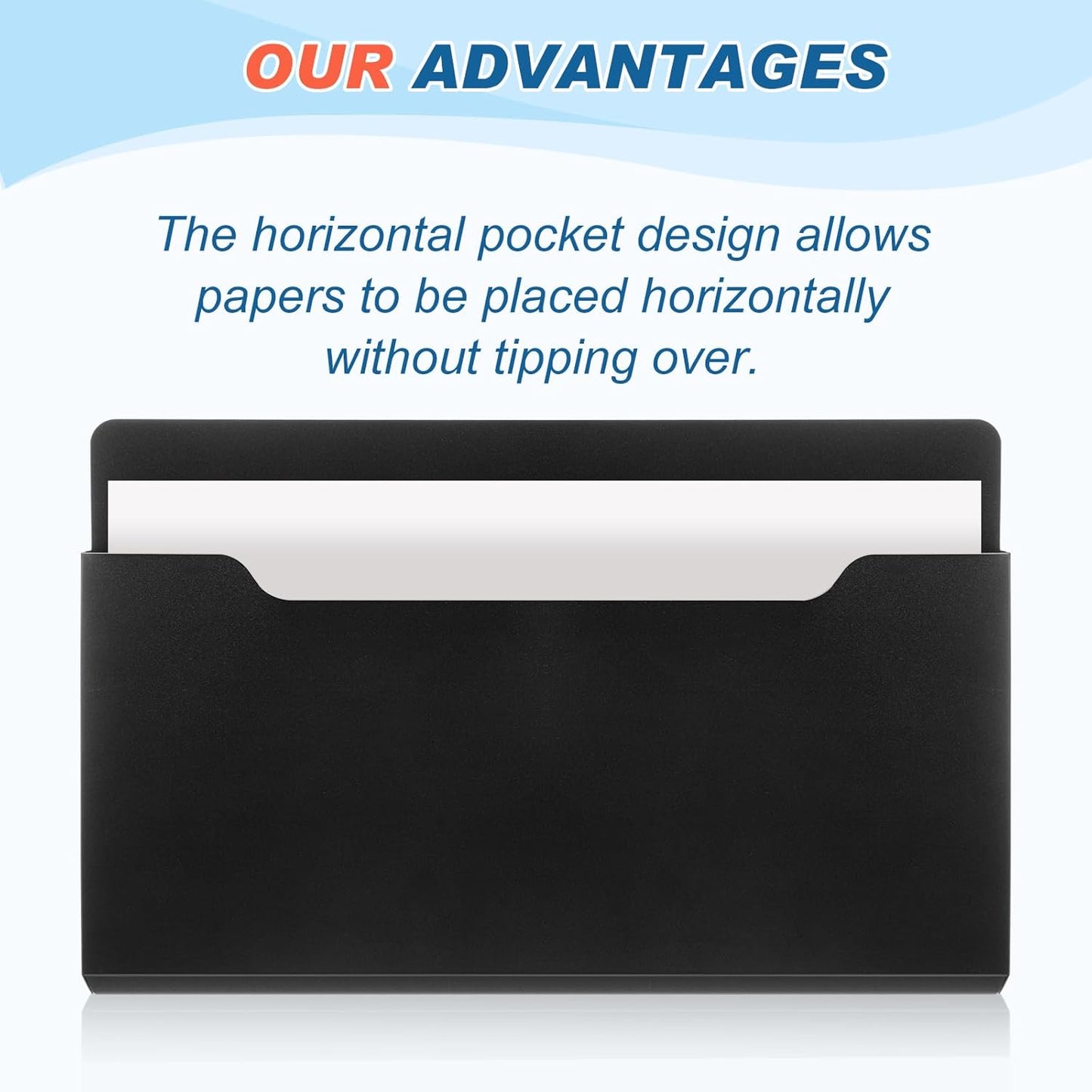 Fuutreo 6 Pcs Magnetic Wall File Organizer Magnetic Wall File Holder Refrigerator Magazine Holder for Mail Letters Paper(Aqua Green,Vertical-large)