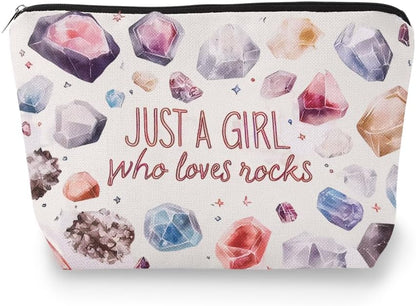 Rock Collecting Bag for Kids Rock Collectors Bag for Collecting Rocks Lovers Christmas Birthday Gift for Daughter Niece Just A Girl Who Loves Rocks for Rock Hunter