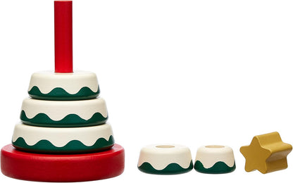 Pearhead Christmas Tree Stack Toy - Holiday Nursery Décor and Stacking Rings for Baby