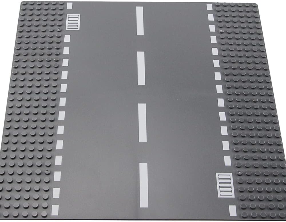 Feleph Classic Road Baseplates City Street Curve Road Building Block Kit 10 x 10 Inches Town Base Plate for Building Bricks Compatible with All Major Brands(Curve 2 Pieces)