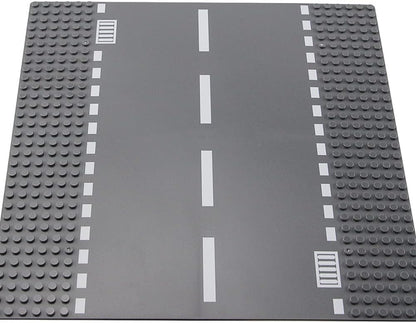Feleph Classic Road Baseplates City Street Curve Road Building Block Kit 10 x 10 Inches Town Base Plate for Building Bricks Compatible with All Major Brands(Curve 2 Pieces)