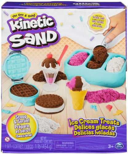 Kinetic Sand Sable Magique - Ice Cream Delices Set 454 g + 6 Tools - Create Different Hypnotizing Shapes with This Magic Sand Like Modeling Dough - Children's Toy 3 Years and Above