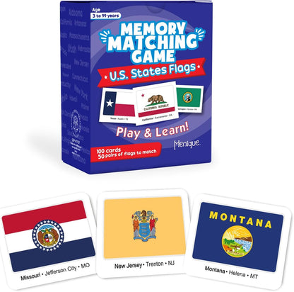 Menique Wild Animals Memory Matching Game – 80 Cards (40 Pairs) with Real Photos – Includes Educational Booklet with Animal Facts – Fun & Cognitive Game for Kids and Adults