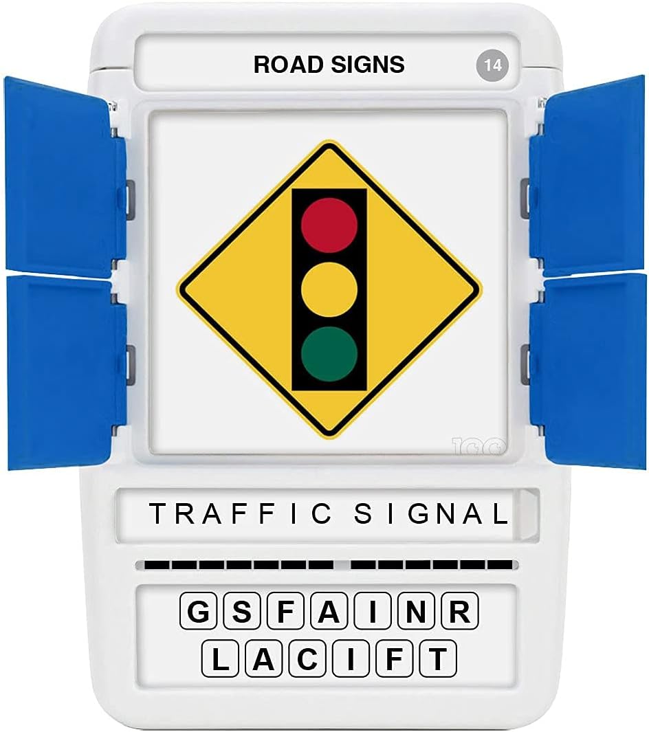 100 PICS Brain Teasers Travel Game - Solve 100 Puzzles | Flash Cards with Slide Reveal Case | Card Game, Gift, Stocking Stuffer | Hours of Fun for Kids and Adults | Age 6+