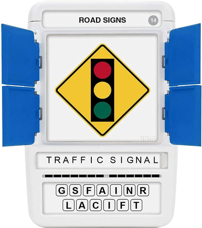 100 PICS Brain Teasers Travel Game - Solve 100 Puzzles | Flash Cards with Slide Reveal Case | Card Game, Gift, Stocking Stuffer | Hours of Fun for Kids and Adults | Age 6+