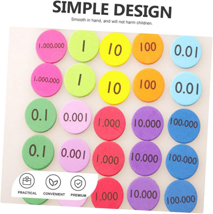 NUOBESTY 300Pcs Eva Value Disks for Math Learning Non Slip Place Value Disks for Counting Arithmetic Practice Wear Resistant Educational Manipulatives