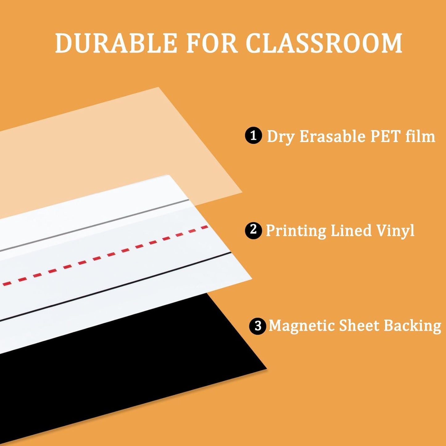 Magnetic Sentence Strips for Whiteboard, 10-Pack 3"x12" Reusable Dry Erase Handwriting Practice Strips, Teacher Supplies for Classroom & Homeschool