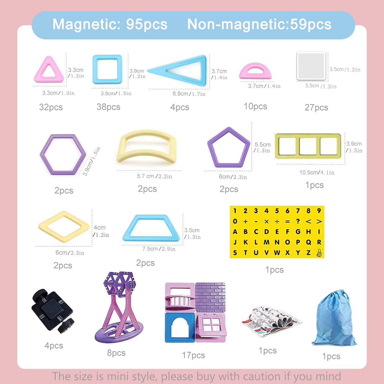 AOMIKS Magnetic Tiles 199 PCS Mini Magnetic Building Blocks for Girls & Boys Birthday Gift 3D STEM Educational Learning Creativity Toys for Kids Ages 3 4 5 6 7 8 Years Old