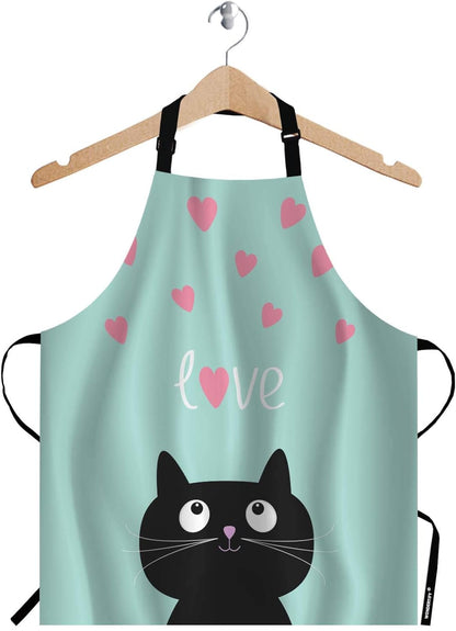 WONDERTIFY Science Education Sketch Apron,Laboratory Chemistry Book Equation Loupe Beaker Flask Glass Bib Apron with Adjustable Neck for Men Women,Suitable for Kitchen Cooking Chef Grill Bistro Apron