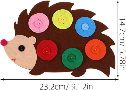 Totority Kids Button Art Toy DIY Felt Non Woven Craft Educational Sensory Board for Toddlers Enhancing Creativity Motor Skills Family Party Fun 9.13X5.78In