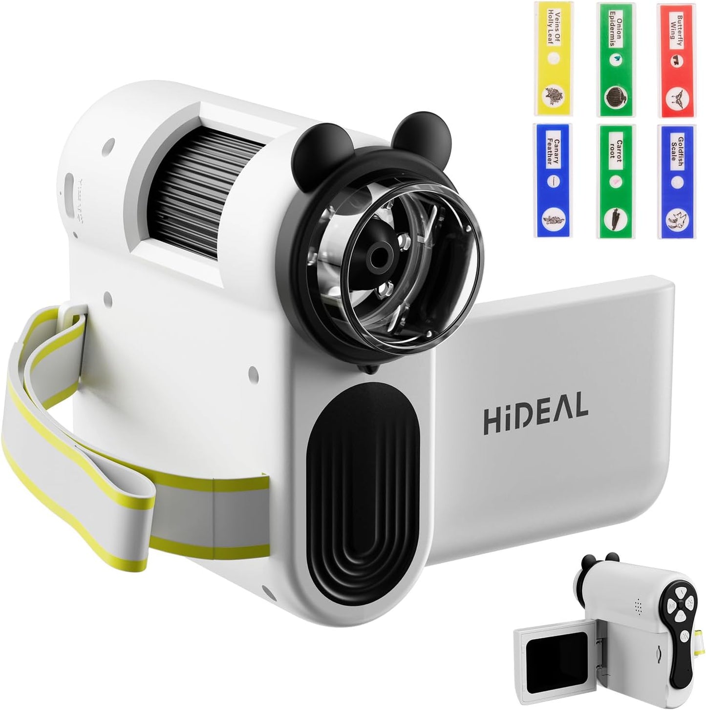 Hideal HP60 IPS Microscope for Kids: [Auto On & Off] [3-in-1] 2" Portable Handheld Microscope Miniscope, Pocket Mini Scope Educational Science Kit, Christmas Birthday Gifts for Kids, PC View, White