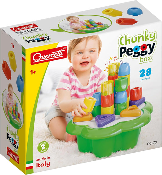 Geokid Daisy Maxi - 21 Piece Beginning Stacking & Sorting Pegboard for Ages 1 and Up (Made in Italy)