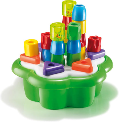 Geokid Daisy Maxi - 21 Piece Beginning Stacking & Sorting Pegboard for Ages 1 and Up (Made in Italy)