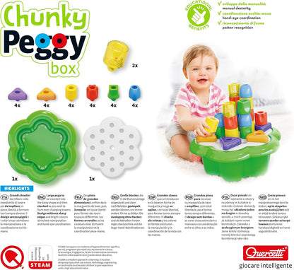 Geokid Daisy Maxi - 21 Piece Beginning Stacking & Sorting Pegboard for Ages 1 and Up (Made in Italy)