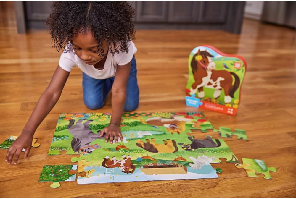Crocodile Creek 36-Piece Jigsaw Floor Puzzle - Shark Reef - for Kids Ages 3-5 - Heavy-Duty Shaped Box for Storage - 24" W x 18" H Finished