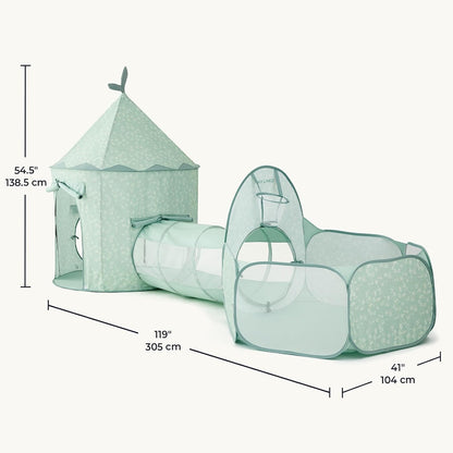 Tiny Land Play Tunnel and Ball Pit for Toddlers, 5pcs Indoor Playground - Foldable Pop Up Tents with Carry Bag, Outdoor Playhouse with Crawling Toys & Play Tent, Gift for Boys and Girls