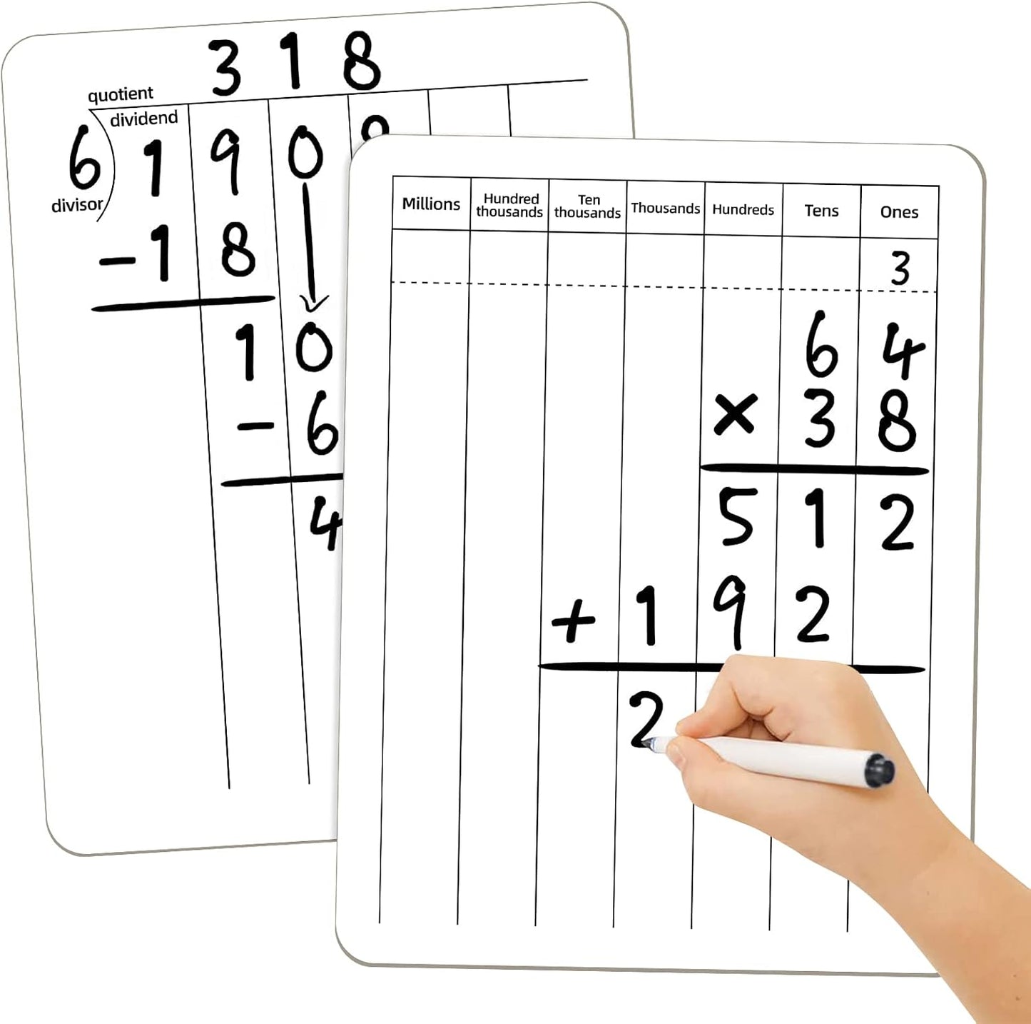 Multiplication Chart Whiteboard - Double-Sided Times Table, 9" x 12" Dry Erase Board, Math Manipulatives White Board for Kids Students, Classroom and Home Learning