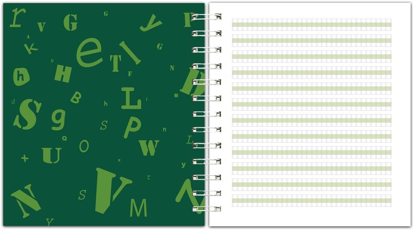 Channie’s Handwriting Improvement Spiral Notebook, Stylish Visual Writing & Printing Aid for Elementary School Students and Special Needs Kids & Teens, 120 Pages, Thick Paper, Size 10.5" x 9.5"