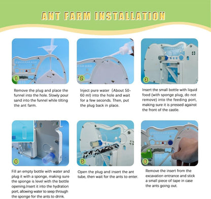 ELNMLHT Ant Farm Castle, Sand Ant Colony Observation Kit, Ant Viewing Habitat Science Kit, Educational & Learning Science Kit for Kids, Adults, Student…