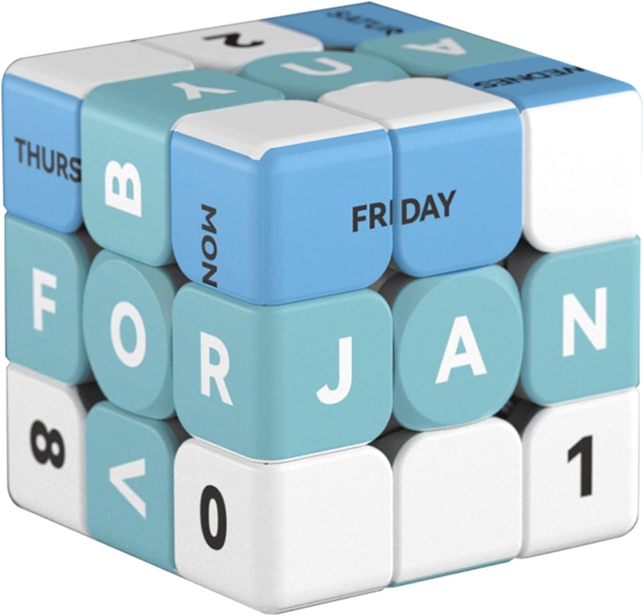 Calendar 3x3 Speed Cube, UV Printing Cube Magic Cube Educational Puzzles Toys for Kids,Beginners and Adults (Stickerless)