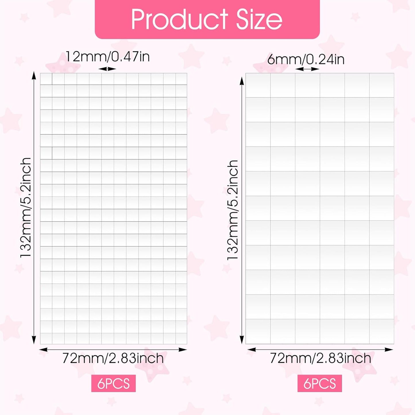 Foam Squares for Crafts,Double Sided Foam Square,12 Sheets/1980pcs Discs Squares Stickers Square for Crafts DIY Craft Supplies Scrapbooking Office Class Christmas (0.47In/12mm, 0.24In/6mm)