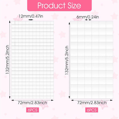 Foam Squares for Crafts,Double Sided Foam Square,12 Sheets/1980pcs Discs Squares Stickers Square for Crafts DIY Craft Supplies Scrapbooking Office Class Christmas (0.47In/12mm, 0.24In/6mm)