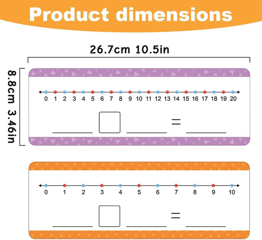 26-Pack Number Line Practice Boards - Double Sided Dry Erase Cards