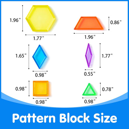 Magnetic Travel Tangram – 2 Sets Tangram - 140 Pcs Translucent Pattern Blocks - Educational Manipulatives and Accessories - Fun and Engaging Geometric Shapes