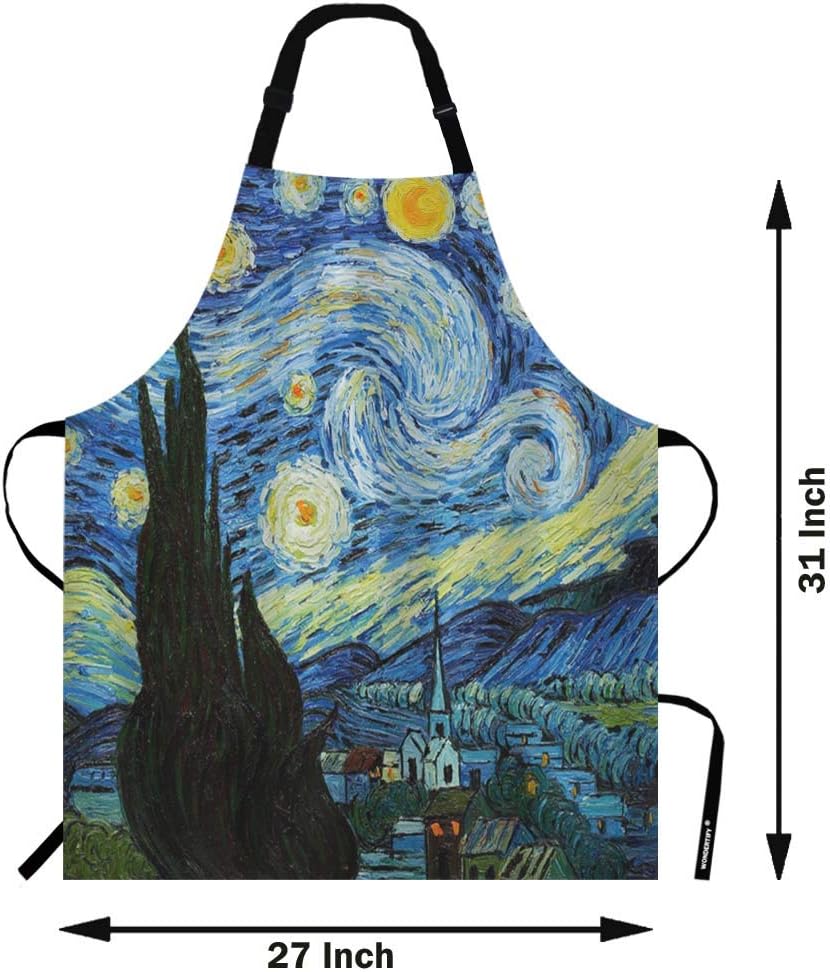 WONDERTIFY Science Education Sketch Apron,Laboratory Chemistry Book Equation Loupe Beaker Flask Glass Bib Apron with Adjustable Neck for Men Women,Suitable for Kitchen Cooking Chef Grill Bistro Apron