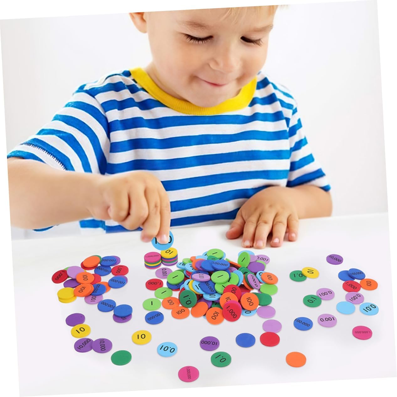 200pcs Eva Number Discs for Boys and Girls Educational Place Value Manipulatives Cognitive Development Teaching Supplies for Home and Classroom Learning Activities
