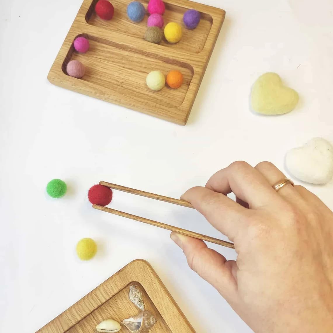 Personalized Montessori Wooden Tweezers or Tongs, Materials for fine Motor Skills, Gift for Kids, Loose Parts, Homeschool, Preschool (Only Tweezers)