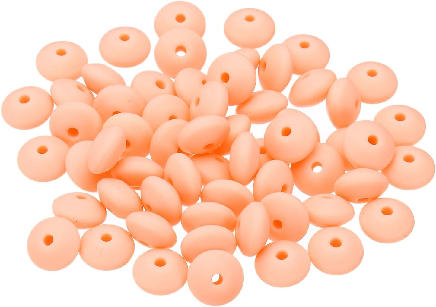 PATIKIL 14mm Silicone Beads, 60PCS Silicone Beads Bulk Abacus Spacer Beads Lentil Focal Cute for Pens Keychain Bracelets Necklace, Black