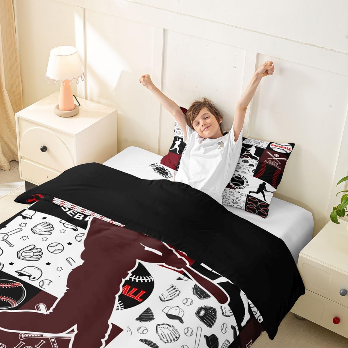 Drum Kit Duvet Cover,Kids Musical Instruments Bedding Set,Rock Music Comforter Cover for Boys Girls Room Decor,Neon Lighting Lightweight Bedspread Cover Twin Size with 1 Pillow Case(No Comforter)