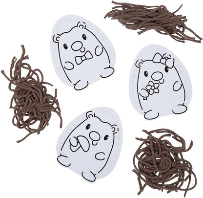 Fun Express Color Your Own Hedgehog Lacing Card Craft Kit - Makes 12.