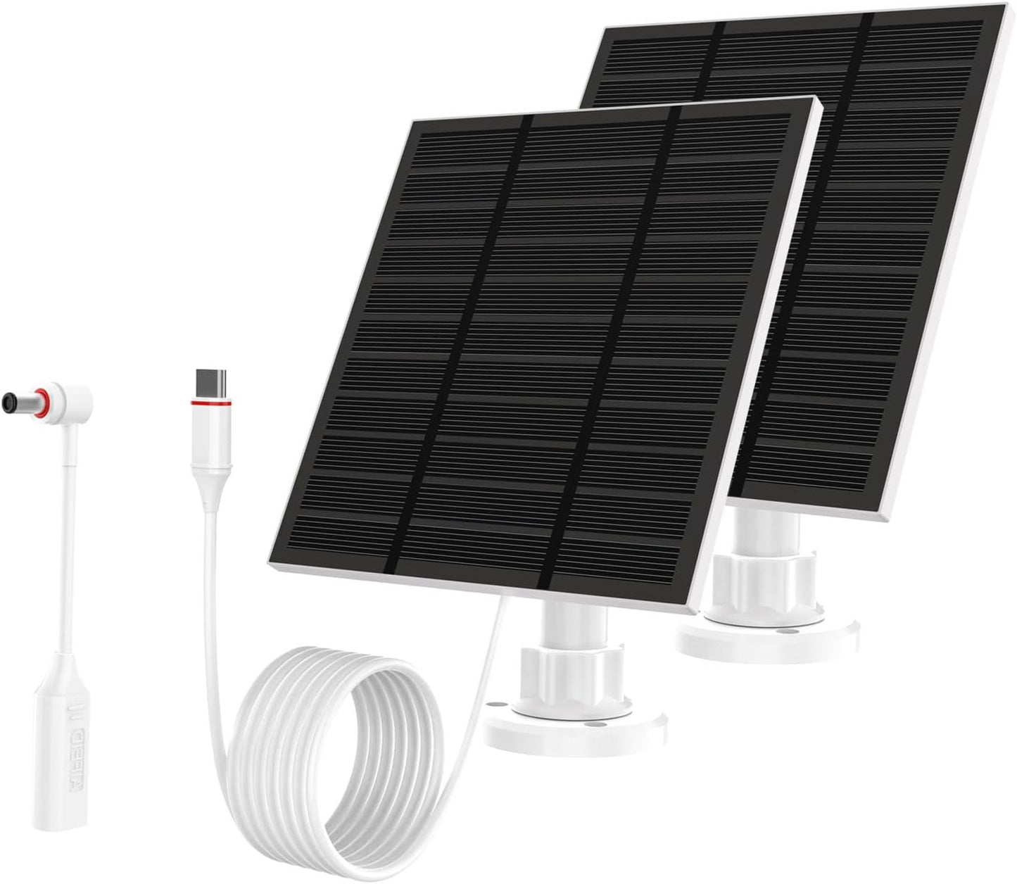 Solar Panels for Ring Camera Outdoor (New Generation) 5W 5V Solar Panel Charger with USB-C&Plug for Spotlight Cam Plus&Stick Up Cam Pro.Waterproof IP65 360°Adjustable 2M Cable (Black, 1)