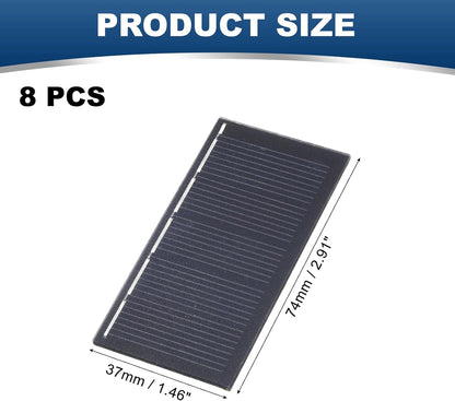 MECCANIXITY 8PCS 1.5V 0.09W 0.06A Mini Solar Panels for Solar Power, Small Solar Photovoltaic Cells Charge DIY Electric Toy Materials Solar System Kits, 1.18" x 1.18"