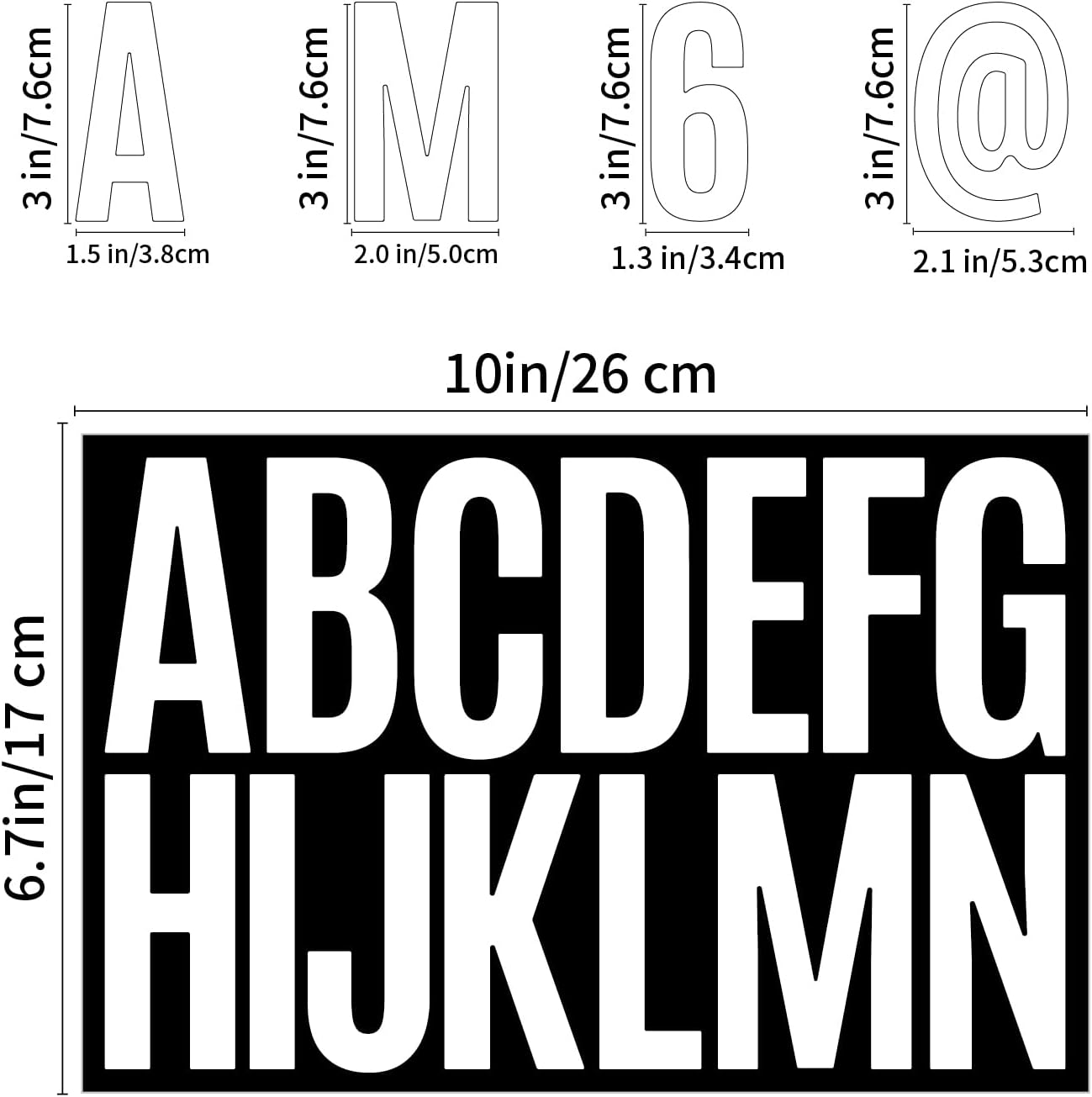 480 Pcs Waterproof 3" Vinyl Alphabet & Number Stickers - Self-Adhesive for Mailboxes, Windows, Doors, Signs, Vehicles & More, Black